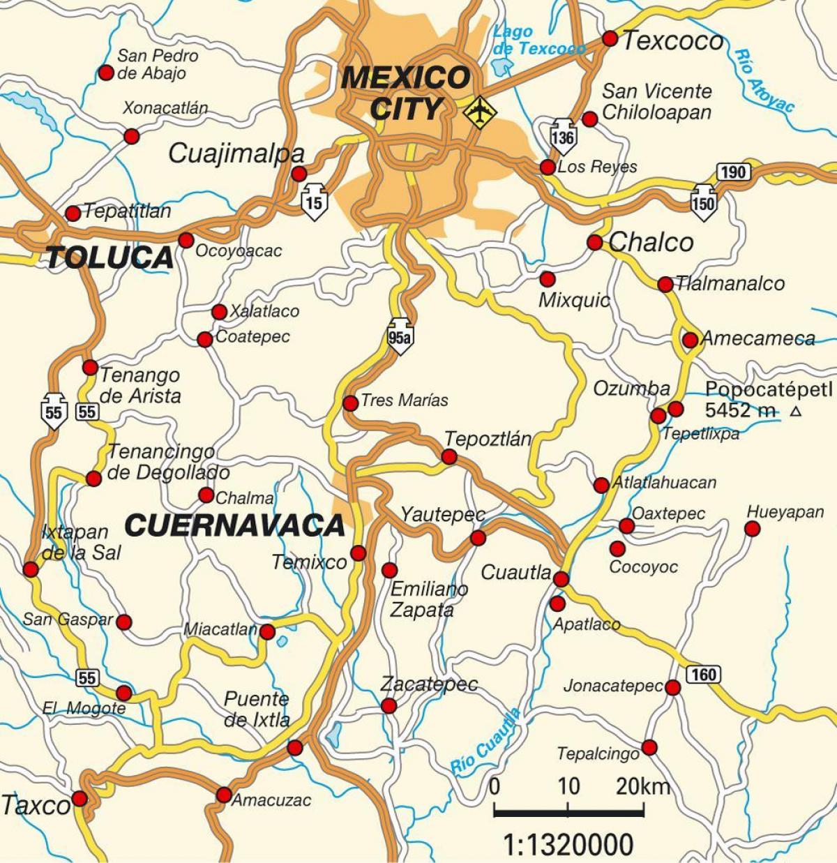 Mexico City df zemljevid