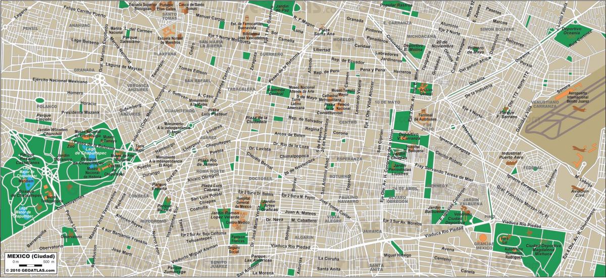 Mexico City ulici zemljevid