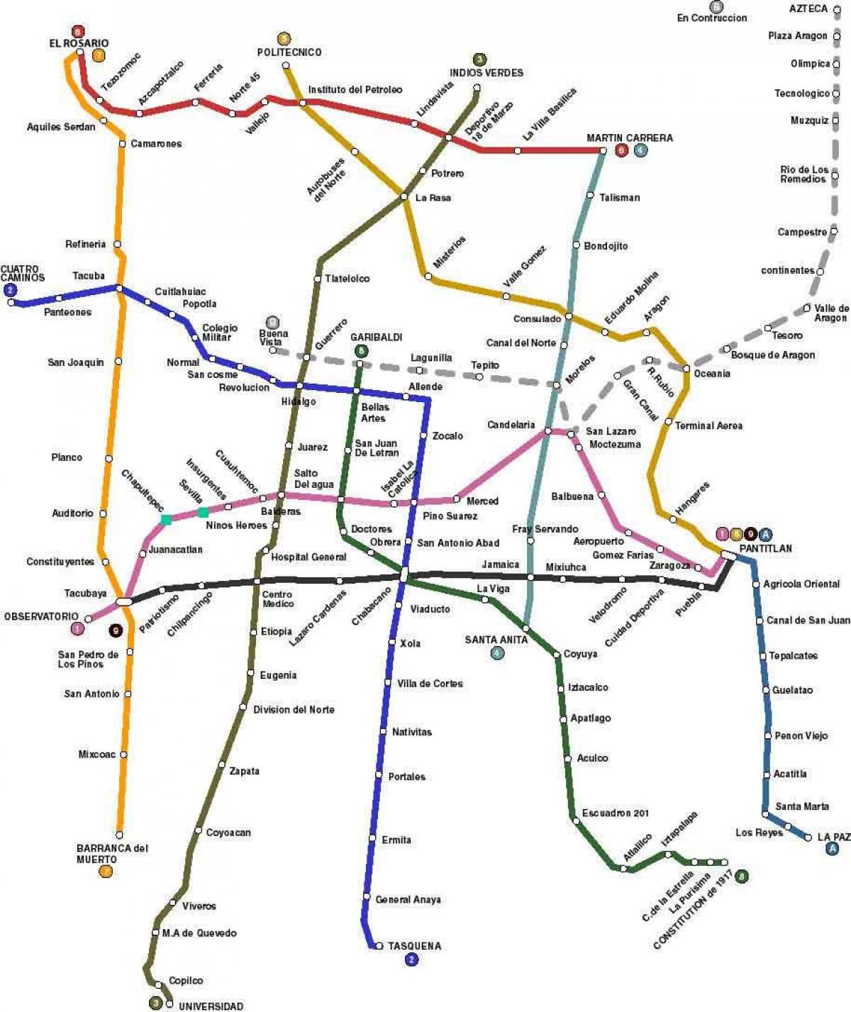 zemljevid Mexico City bus 