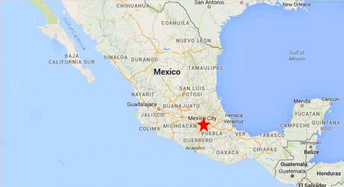 kapital Mehika zemljevid