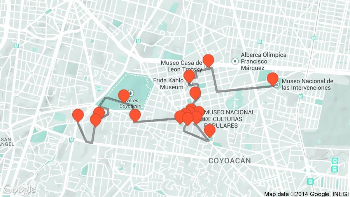 zemljevid Mexico City sprehod