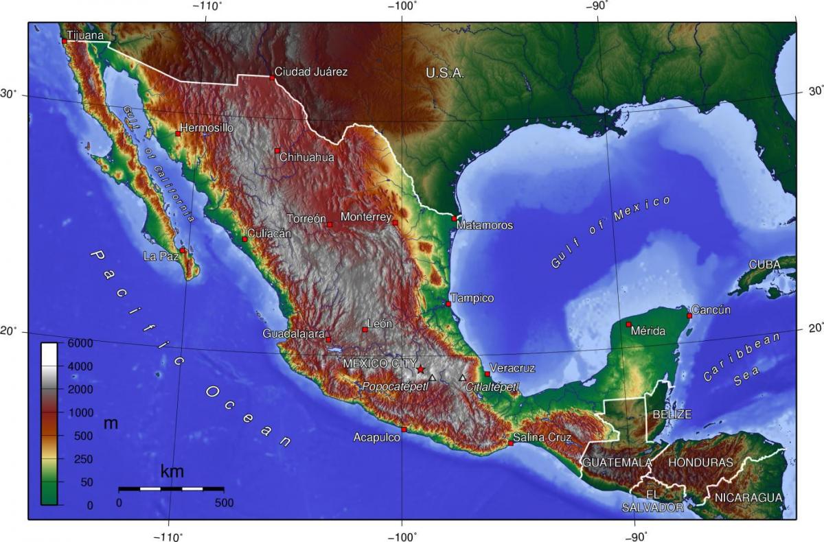Mexico City topografskih zemljevidov