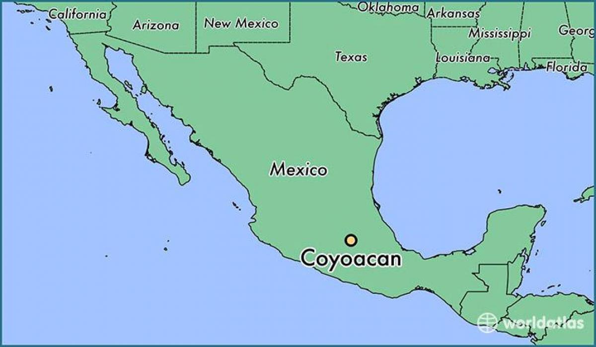 coyoacan Mexico City zemljevid