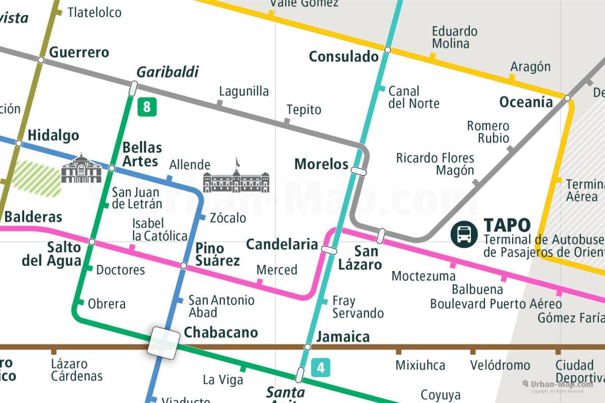zemljevid tepito Mexico City 