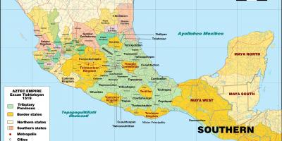 Tenochtitlan Mehika zemljevid