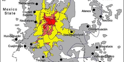 Zemljevid Mexico City okrožno