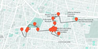 Zemljevid Mexico City sprehod