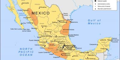Zemljevid Mehike Mestu in okolici