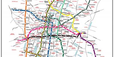 Zemljevid Mexico City tranzitnega