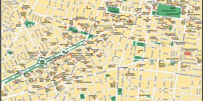 Zemljevid Mexico City turistični