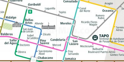 Zemljevid tepito Mexico City 